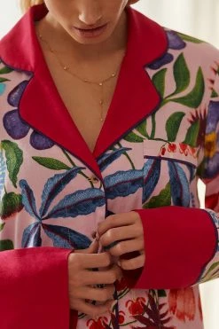 Deals ???? By Anthropologie Rosa De Weerd For Anthropologie Flannel Sleep Top PINK ???? -PAIGE-shop unnamed file 1047