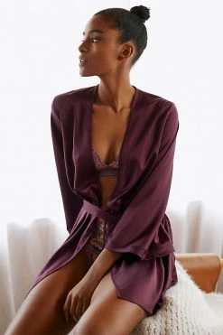 Coupon ⌛ Rya Collection Heavenly Charmeuse Robe PURPLE 🔔