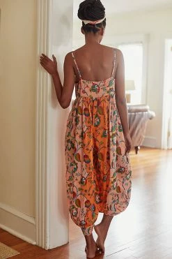 Discount ???? Anthropologie Printed Lounge Jumpsuit ORANGE MOTIF ???? -PAIGE-shop unnamed file 1088