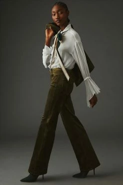 Wholesale โ๏ธ Paige Leenah Velvet Corduroy Trousers MOSS โ๏ธ