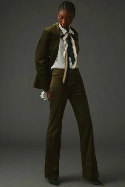 Wholesale ✔️ Paige Leenah Velvet Corduroy Trousers MOSS ✔️ -PAIGE-shop unnamed file 1169