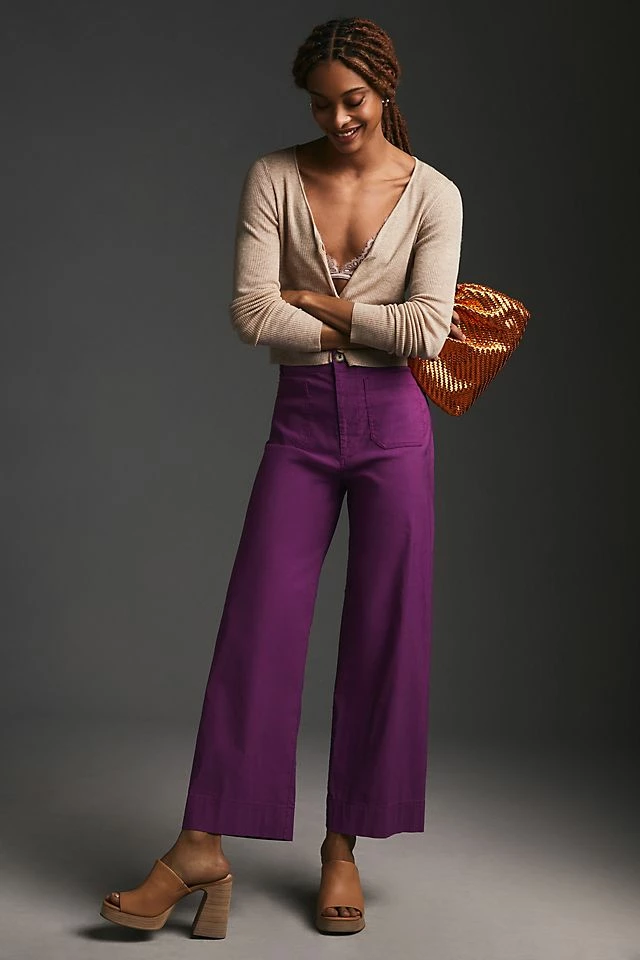 The Colette Cropped Wide-Leg Pants Promo ???? Maeve The Colette Cropped Wide-Leg Pants PURPLE ???? -PAIGE-shop unnamed file 1170