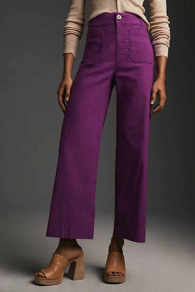 The Colette Cropped Wide-Leg Pants Promo ???? Maeve The Colette Cropped Wide-Leg Pants PURPLE ???? -PAIGE-shop unnamed file 1171