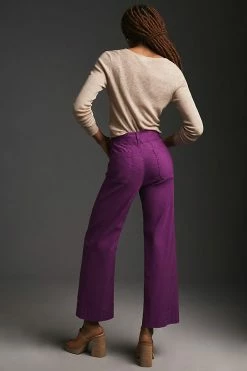 Promo ???? Maeve The Colette Cropped Wide-Leg Pants PURPLE ???? 4 Promo ???? Maeve The Colette Cropped Wide-Leg Pants PURPLE ???? -PAIGE-shop unnamed file 1172