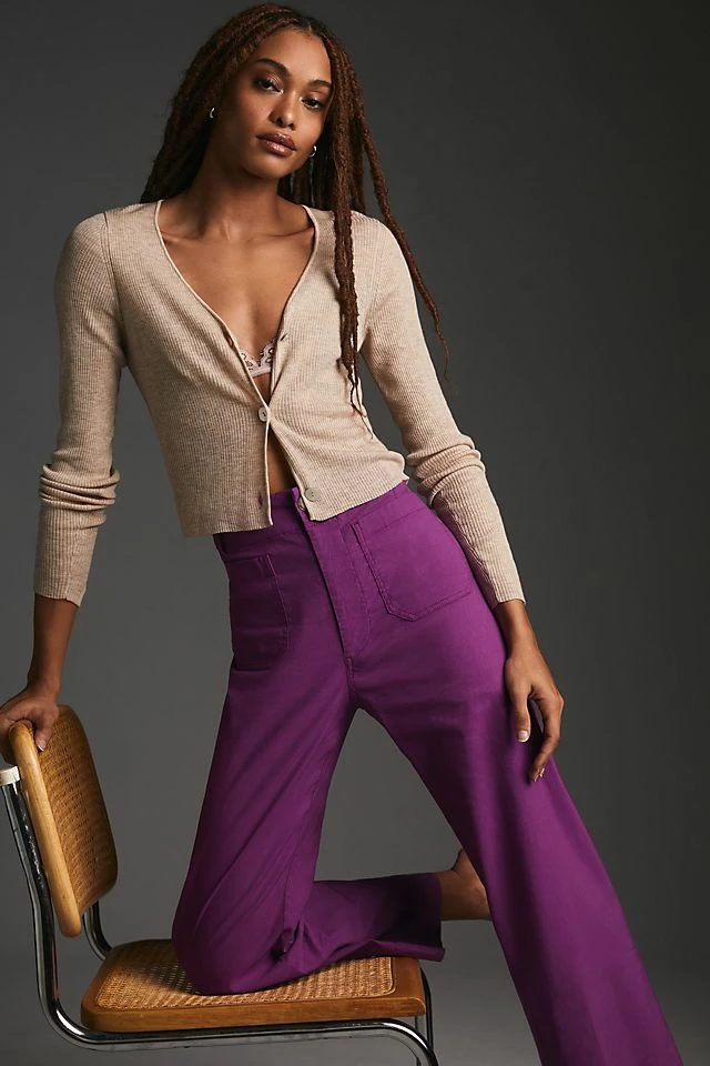 The Colette Cropped Wide-Leg Pants Promo ???? Maeve The Colette Cropped Wide-Leg Pants PURPLE ???? -PAIGE-shop unnamed file 1174