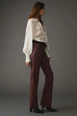 Best deal ???? Pilcro The Yaya Mid-Rise Faux Leather Pants BROWN MOTIF ⭐ -PAIGE-shop unnamed file 1177