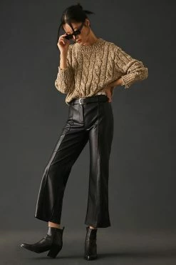 Discount 🛒 Avec Les Filles Faux Leather Trousers BLACK 🎁