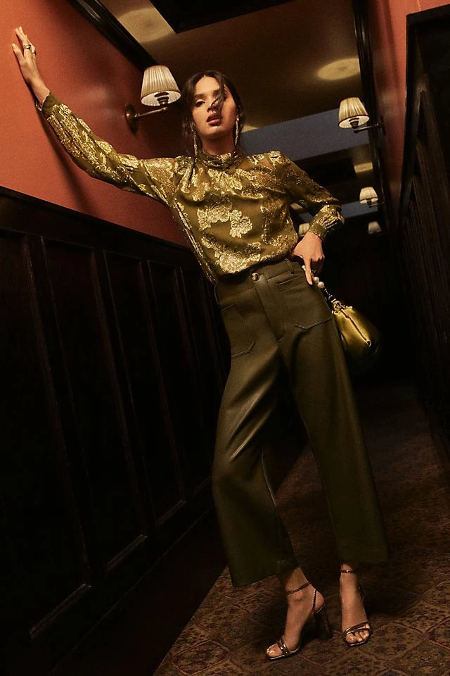 The Colette Faux Leather Pants Cheapest ???? Maeve The Colette Faux Leather Pants MOSS ⌛ -PAIGE-shop unnamed file 1197