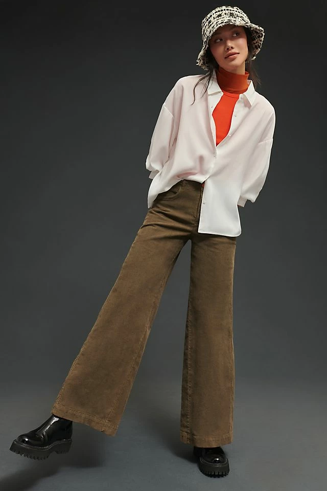 The Gwen Wide-Leg Corduroy Pants New ???? Pilcro The Gwen Wide-Leg Corduroy Pants MOSS ???? -PAIGE-shop unnamed file 1220