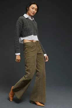 New ???? Pilcro The Gwen Wide-Leg Corduroy Pants MOSS ???? 3 New ???? Pilcro The Gwen Wide-Leg Corduroy Pants MOSS ???? -PAIGE-shop unnamed file 1221