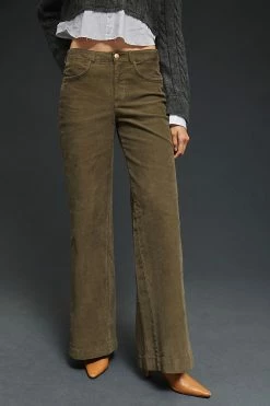 New ???? Pilcro The Gwen Wide-Leg Corduroy Pants MOSS ???? 4 New ???? Pilcro The Gwen Wide-Leg Corduroy Pants MOSS ???? -PAIGE-shop unnamed file 1222