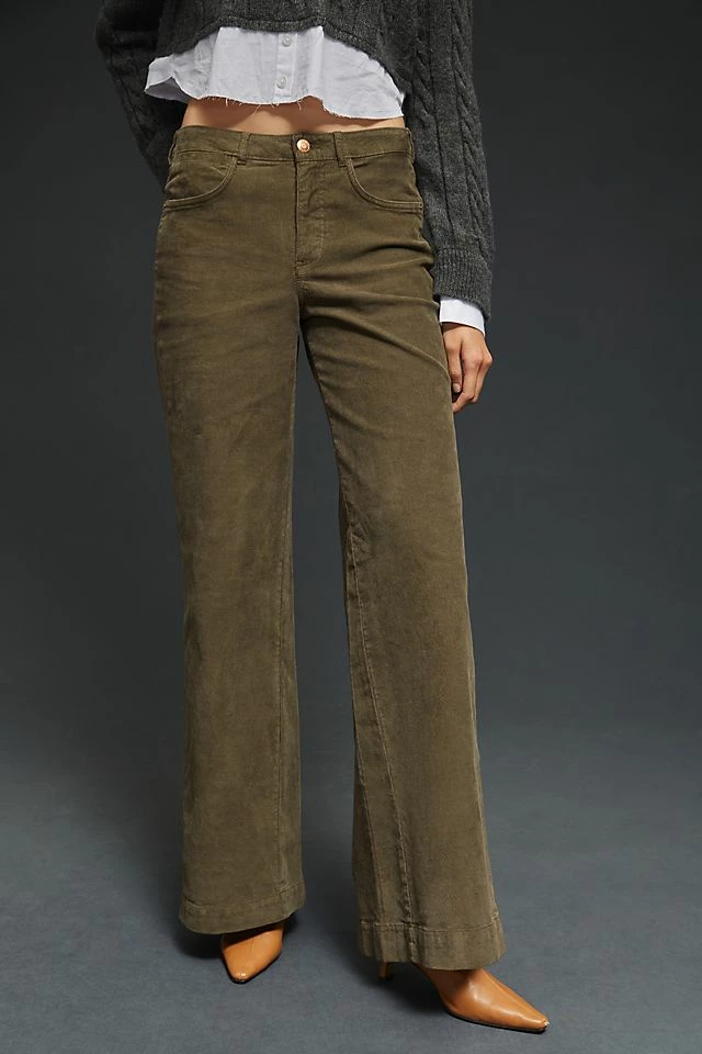 The Gwen Wide-Leg Corduroy Pants New ???? Pilcro The Gwen Wide-Leg Corduroy Pants MOSS ???? -PAIGE-shop unnamed file 1222