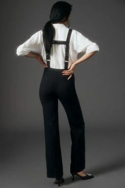 Budget ???? By Anthropologie Luxe Suspender Flare Pants BLACK ❤️ -PAIGE-shop unnamed file 1257
