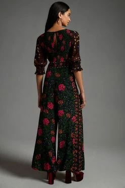 Deals ???? Farm Rio Smocked Jumpsuit BLACK MOTIF ???? -PAIGE-shop unnamed file 1271