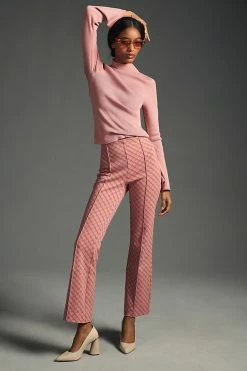 Budget ???? Maeve The Margot Kick-Flare Cropped Pants PINK ???? -PAIGE-shop unnamed file 1274