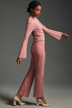 Budget ???? Maeve The Margot Kick-Flare Cropped Pants PINK ???? -PAIGE-shop unnamed file 1277