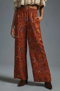 Best Sale ✨ By Anthropologie Wide-Leg Pull-On Pants ORANGE ???? -PAIGE-shop unnamed file 1302
