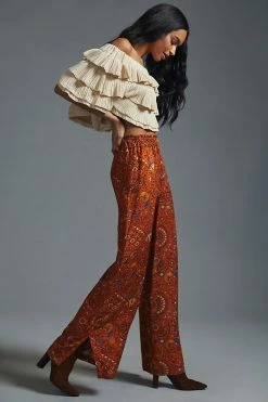 Best Sale ✨ By Anthropologie Wide-Leg Pull-On Pants ORANGE ???? -PAIGE-shop unnamed file 1304