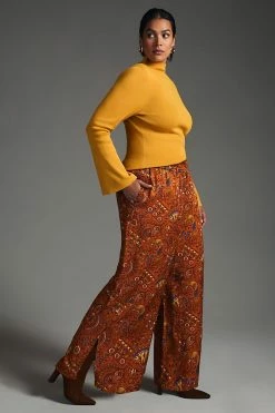 Best Sale ✨ By Anthropologie Wide-Leg Pull-On Pants ORANGE ???? -PAIGE-shop unnamed file 1306