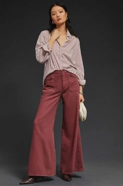 Wholesale 💯 Pilcro The Jane High-Rise Wide-Leg Pants DARK PURPLE 🤩