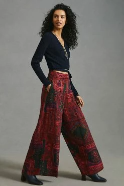 Discount ⭐ Farm Rio Wide-Leg Pants RED 🔥