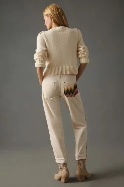 Coupon 😉 Pilcro The Wanderer Low-Rise Pants IVORY ✨ -PAIGE-shop unnamed file 1365