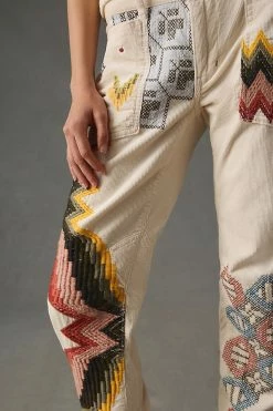 Coupon 😉 Pilcro The Wanderer Low-Rise Pants IVORY ✨ -PAIGE-shop unnamed file 1367