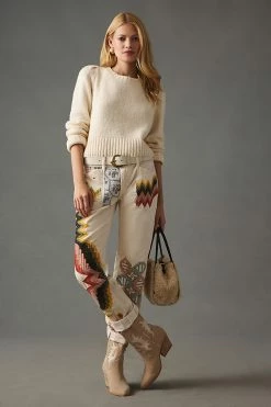 Coupon 😉 Pilcro The Wanderer Low-Rise Pants IVORY ✨ -PAIGE-shop unnamed file 1368