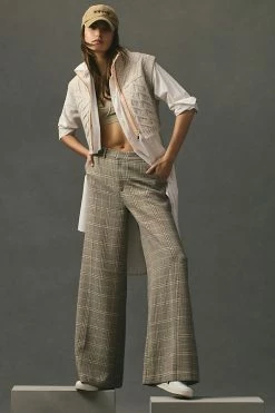 Flash Sale ???? Maeve Plaid Wide-Leg Pants LIGHT SAND ???? -PAIGE-shop unnamed file 1375