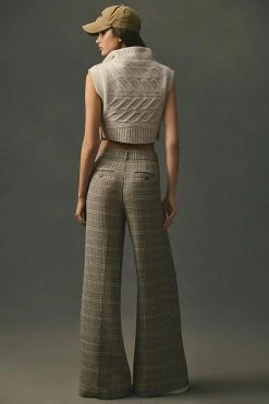 Flash Sale ???? Maeve Plaid Wide-Leg Pants LIGHT SAND ???? -PAIGE-shop unnamed file 1378