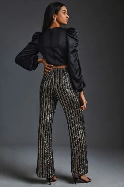 Cheap ❤️ Maeve Sequin Flare Pants SILVER 🎉 -PAIGE-shop unnamed file 1405