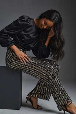 Cheap ❤️ Maeve Sequin Flare Pants SILVER 🎉 -PAIGE-shop unnamed file 1407