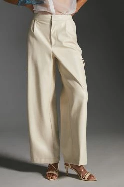 Brand new ✨ Bagatelle Avec Les Filles Faux Leather Wide-Leg Pants IVORY ⭐ -PAIGE-shop unnamed file 1409