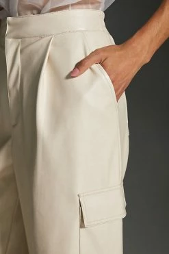 Brand new ✨ Bagatelle Avec Les Filles Faux Leather Wide-Leg Pants IVORY ⭐ -PAIGE-shop unnamed file 1412