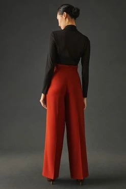 Cheap 👍 Exquise Paperbag Wide-Leg Pants DARK ORANGE 😍 -PAIGE-shop unnamed file 1434