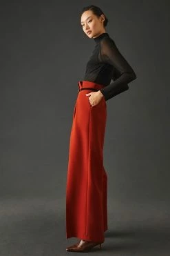 Cheap 👍 Exquise Paperbag Wide-Leg Pants DARK ORANGE 😍 -PAIGE-shop unnamed file 1435
