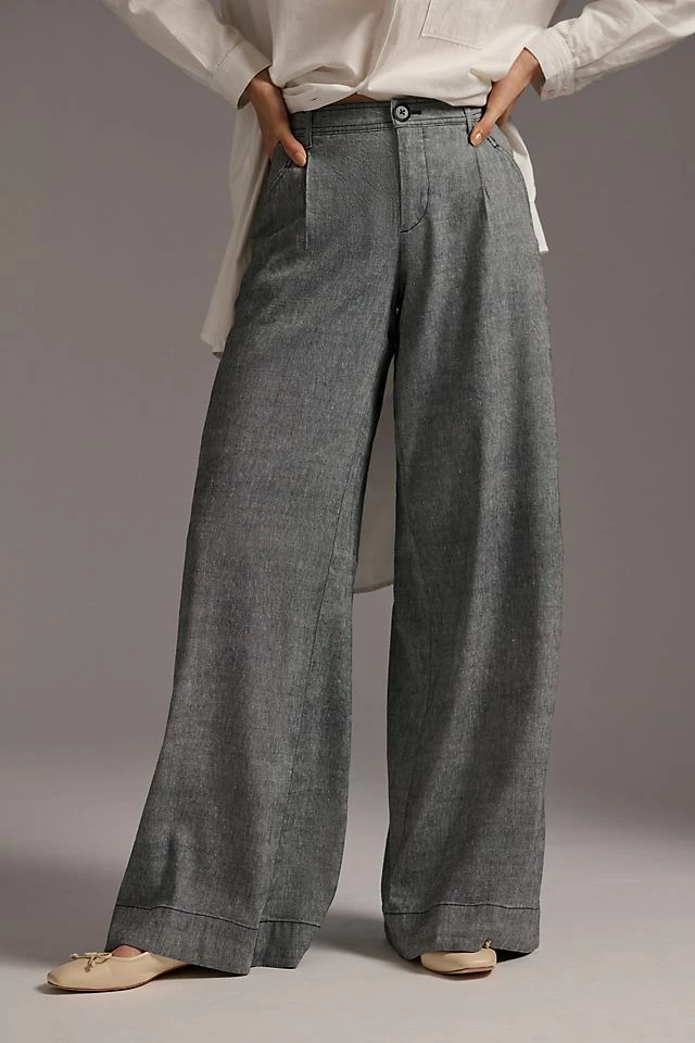 Linen Low-Rise Wide Leg Pants Outlet ???? Anthropologie Linen Low-Rise Wide Leg Pants BLACK ???? -PAIGE-shop unnamed file 1487