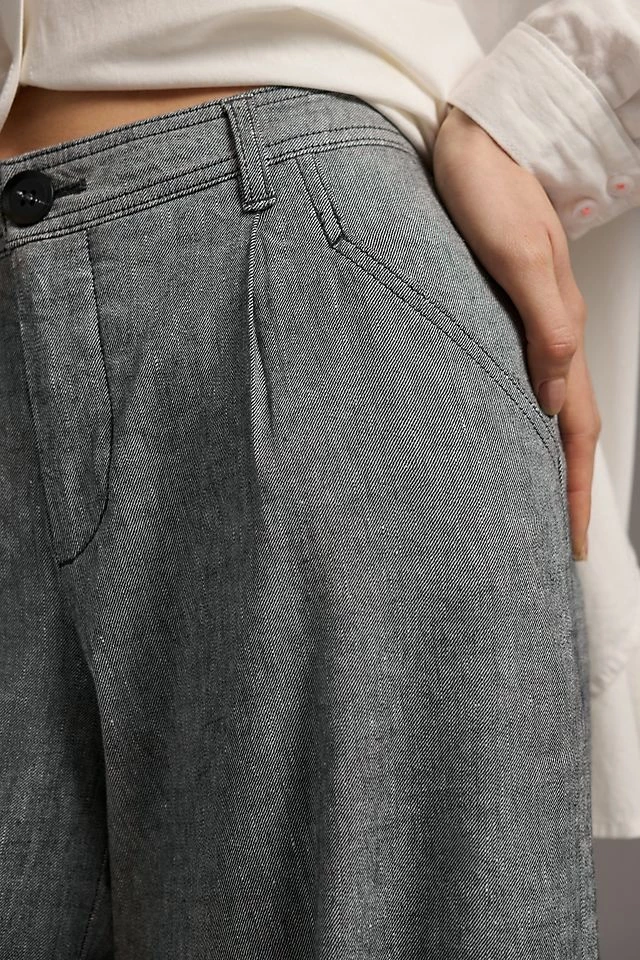 Linen Low-Rise Wide Leg Pants Outlet ???? Anthropologie Linen Low-Rise Wide Leg Pants BLACK ???? -PAIGE-shop unnamed file 1488