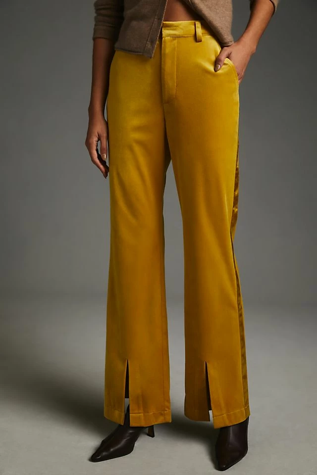Avec Les Filles Split-Front Velvet Pants Wholesale ???? Avec Les Filles Split-Front Velvet Pants CHARTREUSE ???? -PAIGE-shop unnamed file 1497