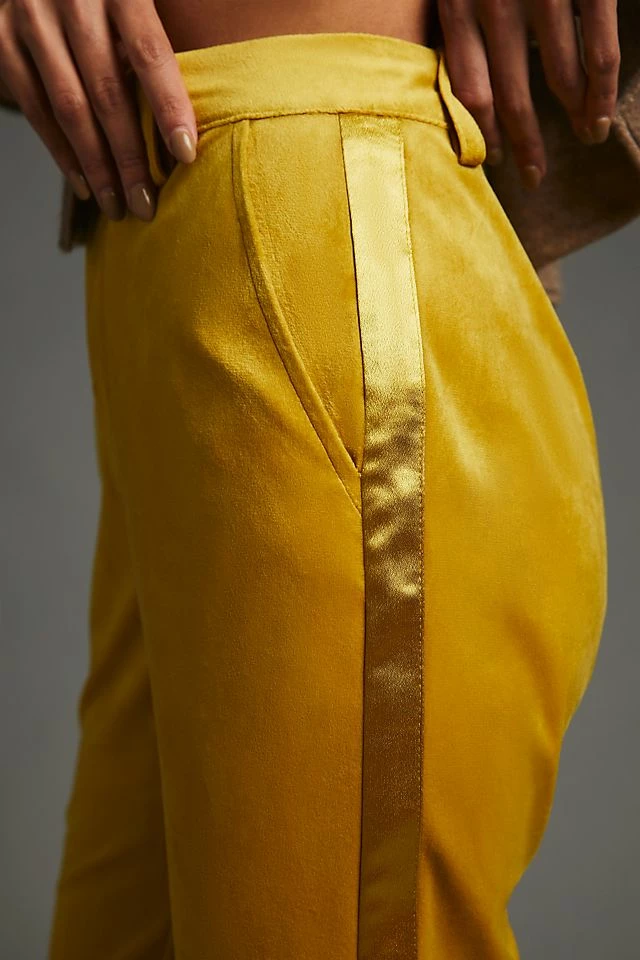Avec Les Filles Split-Front Velvet Pants Wholesale ???? Avec Les Filles Split-Front Velvet Pants CHARTREUSE ???? -PAIGE-shop unnamed file 1499