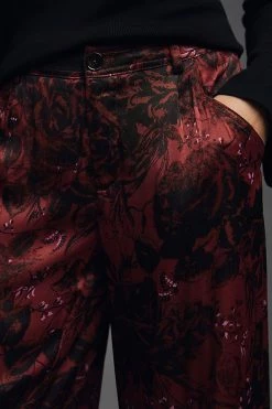 Cheap ???? By Anthropologie Low-Rise Pleated Trousers RED MOTIF ???? 5 Cheap ???? By Anthropologie Low-Rise Pleated Trousers RED MOTIF ???? -PAIGE-shop unnamed file 1504