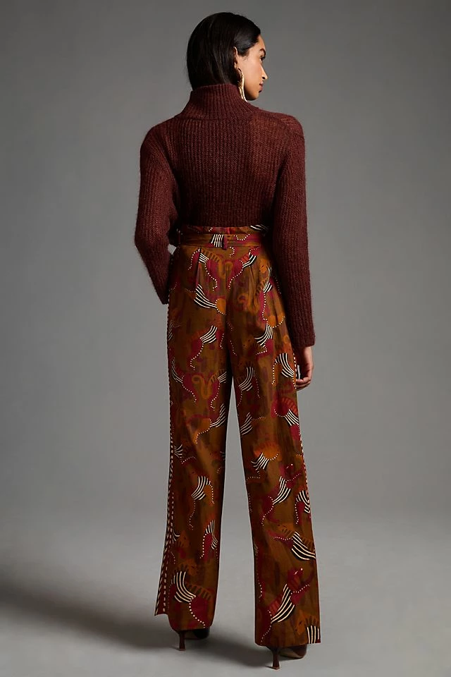 Best Pirce ๐ Farm Rio Printed Wide-Leg Pants BROWN MOTIF ๐ 6 Best Pirce ๐ Farm Rio Printed Wide-Leg Pants BROWN MOTIF ๐ - Image 4