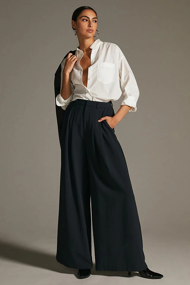 The Avery Pleated Wide-Leg Trousers Discount ???? Maeve The Avery Pleated Wide-Leg Trousers BLACK ???? -PAIGE-shop unnamed file 1587