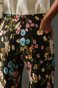 Budget ???? Maeve The Colette Cropped Wide-Leg Pants BLACK MOTIF ???? -PAIGE-shop unnamed file 1614