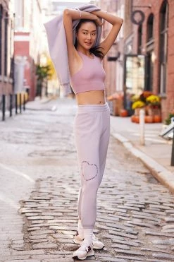 Cheap ???? Spiritual Gangster Let There Be Love Boyfriend Sweatpants LIGHT PURPLE ????