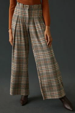 Outlet ✔️ By Anthropologie Maeve Pleated Knit Pants BROWN MOTIF ⌛ -PAIGE-shop unnamed file 1679