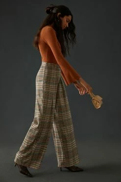 Outlet ✔️ By Anthropologie Maeve Pleated Knit Pants BROWN MOTIF ⌛ -PAIGE-shop unnamed file 1680