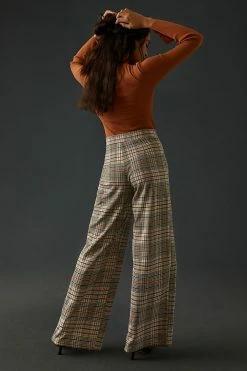 Outlet ✔️ By Anthropologie Maeve Pleated Knit Pants BROWN MOTIF ⌛ -PAIGE-shop unnamed file 1682