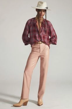 Promo ⌛ En Saison Lana Faux Leather Trousers PINK ????