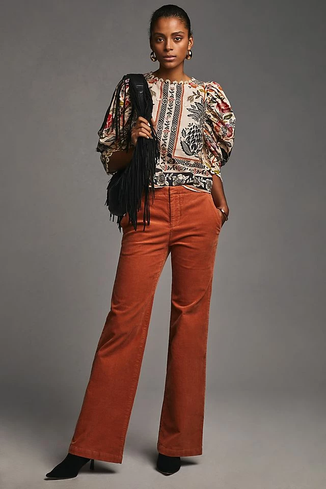 Maeve Wide-Leg Corduroy Trousers Outlet ???? Maeve Wide-Leg Corduroy Trousers ORANGE ???? -PAIGE-shop unnamed file 1733